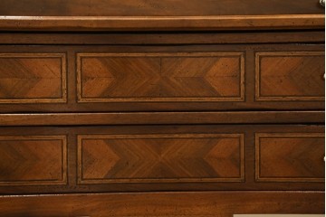 中古　アメリカ高級輸入家具　象嵌入りのシリンダートップライティングビューロー　(R-089482)