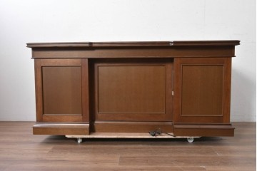 中古　希少な廃番品　maruni(マルニ木工)　地中海ロイヤルシリーズ(ROYAL)　重厚で品格のある両袖机　定価約56万円　(R-089484)