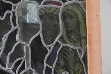 イギリスアンティーク　圧巻の大迫力!!　荘厳な教会で使われていた大型ステンドグラス7点セット　(R-089492)