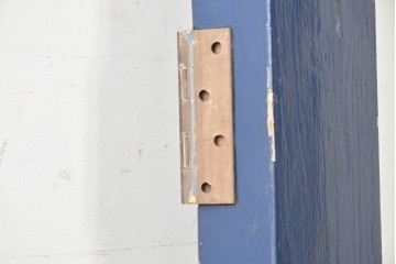 イギリスヴィンテージ建具　特大!!　高さ2.5m　ブルーカラーがお洒落な両開き扉2枚(1対)セット　(R-089497)