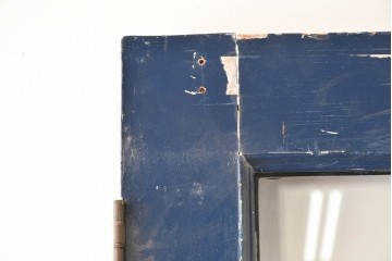 イギリスヴィンテージ建具　特大!!　高さ2.5m　ブルーカラーがお洒落な両開き扉2枚(1対)セット　(R-089497)