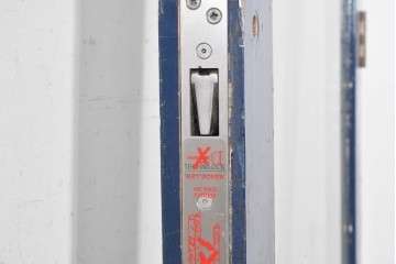 イギリスヴィンテージ建具　特大!!　高さ2.5m　ブルーカラーがお洒落な両開き扉2枚(1対)セット　(R-089497)