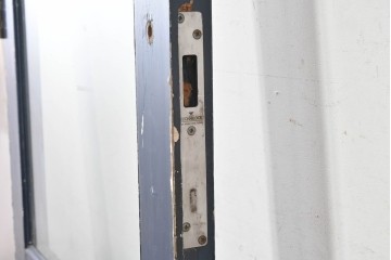 イギリスヴィンテージ建具　特大!!　高さ2.5m　ブルーカラーがお洒落な両開き扉2枚(1対)セット　(R-089497)