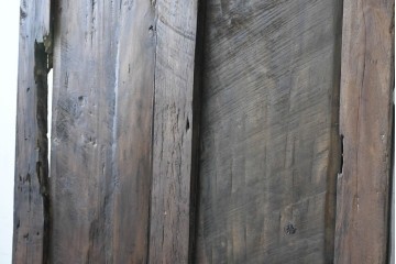 ヴィンテージ建具　インドネシア　特大!!　高さ約2.8m　縦長の植物模様が美しい彫刻パネル1枚　※傷み有り　(R-089500)
