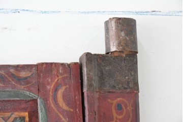 ヴィンテージ建具　モロッコ　特大!!　高さ約2.5m　異国情緒漂う幾何学模様の両開きドア2枚(1対)セット　(R-089508)