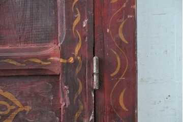 ヴィンテージ建具　モロッコ　特大!!　高さ約2.5m　異国情緒漂う幾何学模様の両開きドア2枚(1対)セット　(R-089508)