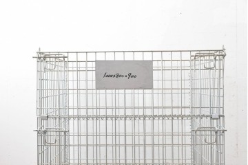 【直接引き取り限定】　中古　店舗什器　倉庫用収納　内寸W1000×D900×H800mm　前面全開式!　折りたたみできるメッシュパレット9台セット　(R-089509)
