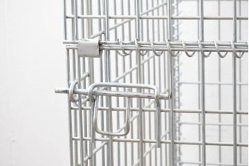 【直接引き取り限定】　中古　店舗什器　倉庫用収納　内寸W1000×D900×H800mm　前面全開式!　折りたたみできるメッシュパレット9台セット　(R-089509)