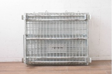 【直接引き取り限定】　中古　店舗什器　倉庫用収納　内寸W1000×D900×H800mm　前面全開式!　折りたたみできるメッシュパレット9台セット　(R-089509)