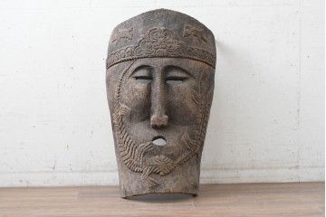中古　インドネシア　エスニックな雰囲気漂うウッドマスク　(R-089511)
