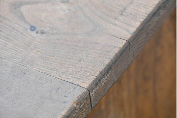 和製ヴィンテージ　昭和中期　栓材・ブナ材　素朴な木味と大小の引き出しが魅力の片袖机　(R-089512)