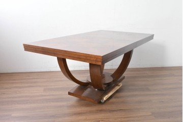 中古　アメリカ最高級ブランド　Century Furniture(センチュリー・ファニチャー)　曲線的な脚部が印象的なエクステンションテーブル　定価約220万円　(R-089514)