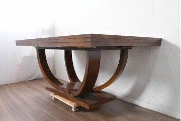 中古　アメリカ最高級ブランド　Century Furniture(センチュリー・ファニチャー)　曲線的な脚部が印象的なエクステンションテーブル　定価約220万円　(R-089514)
