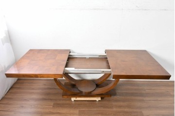 中古　アメリカ最高級ブランド　Century Furniture(センチュリー・ファニチャー)　曲線的な脚部が印象的なエクステンションテーブル　定価約220万円　(R-089514)
