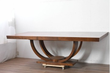中古　アメリカ最高級ブランド　Century Furniture(センチュリー・ファニチャー)　曲線的な脚部が印象的なエクステンションテーブル　定価約220万円　(R-089514)
