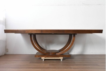 中古　アメリカ最高級ブランド　Century Furniture(センチュリー・ファニチャー)　曲線的な脚部が印象的なエクステンションテーブル　定価約220万円　(R-089514)