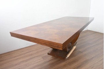 中古　アメリカ最高級ブランド　Century Furniture(センチュリー・ファニチャー)　曲線的な脚部が印象的なエクステンションテーブル　定価約220万円　(R-089514)