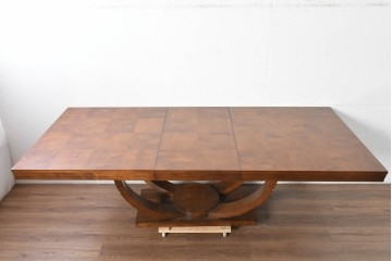 中古　アメリカ最高級ブランド　Century Furniture(センチュリー・ファニチャー)　曲線的な脚部が印象的なエクステンションテーブル　定価約220万円　(R-089514)