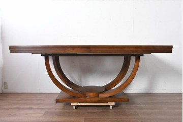 中古　アメリカ最高級ブランド　Century Furniture(センチュリー・ファニチャー)　曲線的な脚部が印象的なエクステンションテーブル　定価約220万円　(R-089514)