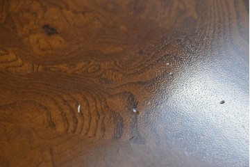 中古　アメリカ高級輸入家具　パーケットリー天板が上品なエクステンションダイニングテーブル　(R-089515)