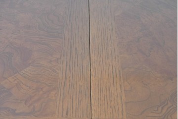 中古　アメリカ高級輸入家具　パーケットリー天板が上品なエクステンションダイニングテーブル　(R-089515)