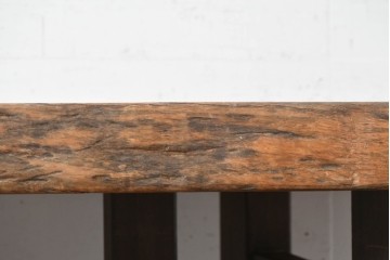 中古　ブビンガ材一枚板　厚みのある天板のダイニングテーブル　定価約125万円　(R-089516)
