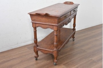 中古　希少モデル　DREXEL HERITAGE(ドレクセルヘリテイジ)　拡張天板と引き出しを備えたクラシカルなサービングカート　(R-089520)