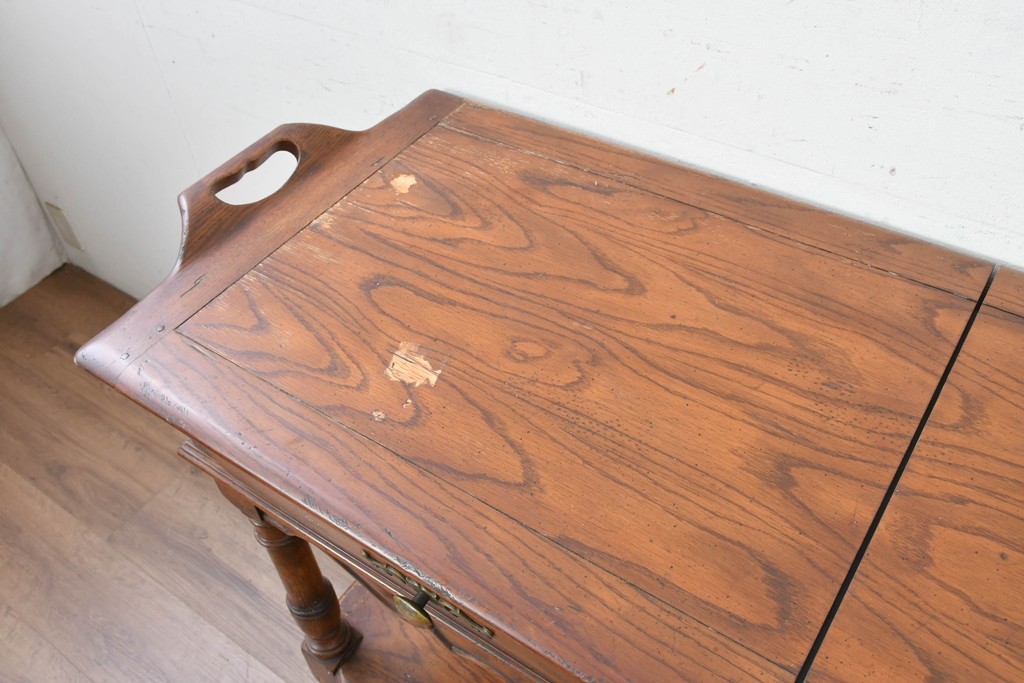 中古　希少モデル　DREXEL HERITAGE(ドレクセルヘリテイジ)　拡張天板と引き出しを備えたクラシカルなサービングカート　(R-089520)