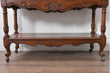 中古　希少モデル　DREXEL HERITAGE(ドレクセルヘリテイジ)　拡張天板と引き出しを備えたクラシカルなサービングカート　(R-089520)