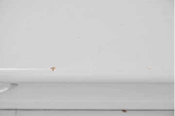 ヨーロッパヴィンテージ　フレンチスタイル　上品な佇まいの彫刻入りペイントキャビネット　(R-089522)