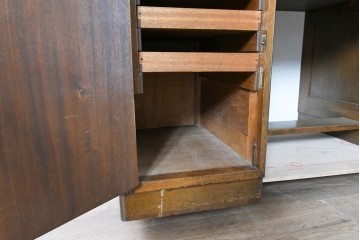 【簡易リペア限定品】　和製ヴィンテージ　昭和中期　レトロなデザインと充実した収納力が魅力の両袖机　(R-089527)