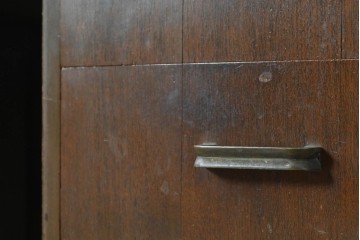 【簡易リペア限定品】　和製ヴィンテージ　昭和中期　レトロなデザインと充実した収納力が魅力の両袖机　(R-089527)
