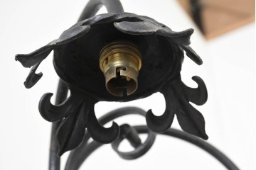 イギリスアンティーク　1950年から1960年頃　大型サイズ!!　ロートアイアン　スクロール意匠が美しい2灯式ウォールライト　(R-089534)