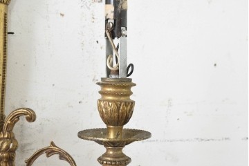 イギリスヴィンテージ　真鍮製　トーチ風デザインのキャンドルスタンド型ウォールライト　(R-089554)
