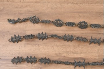 フランスアンティーク　1880年から1920年頃　力強いアイアン装飾が印象的なバリアチェーン3本セット　(R-089562)