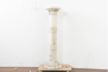 イタリアヴィンテージ　アラバスター(雪花石膏)　花台としても使えるコラムライト　(R-089568)