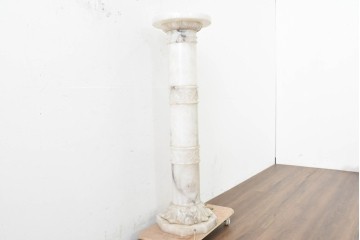 イタリアヴィンテージ　アラバスター(雪花石膏)　花台としても使えるコラムライト　(R-089568)