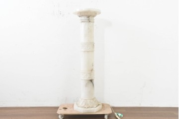 イタリアヴィンテージ　アラバスター(雪花石膏)　花台としても使えるコラムライト　(R-089568)