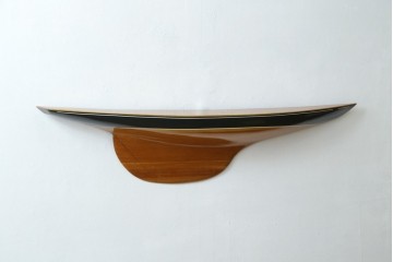 アメリカヴィンテージ　エンデバー号　Half Hull Model(ハーフハルモデル)　木製　船体半面模型のウォールディスプレイ　(R-089574)