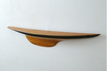 アメリカヴィンテージ　エンデバー号　Half Hull Model(ハーフハルモデル)　木製　船体半面模型のウォールディスプレイ　(R-089574)