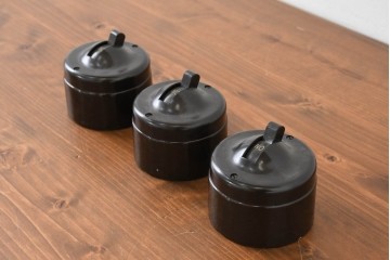 イギリスアンティーク　1930年頃　レトロなベークライトスイッチ3点セット　※ディスプレイ用　(R-089576)
