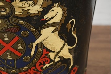 イギリスヴィンテージ　1950年頃　エンブレム装飾の英国コールバケツ　(R-089579)