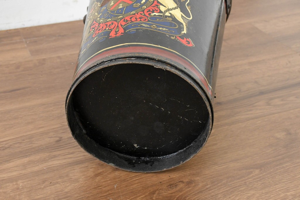 イギリスヴィンテージ　1950年頃　エンブレム装飾の英国コールバケツ　(R-089579)