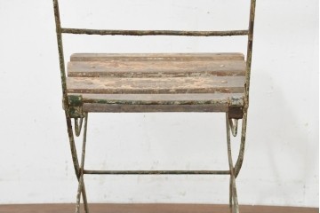 イギリスアンティーク　折り畳み式のガーデンチェア　(R-089593)