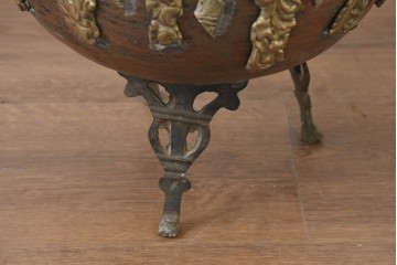 モロッコアンティーク　銅製　真鍮の装飾金具が高級感を高める水差し　(R-089594)