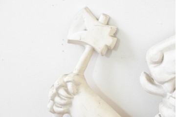 ヨーロッパヴィンテージ　ライオンの紋章をモチーフにした立体ウォールデコレーション　(R-089598)