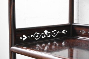 和製ヴィンテージ　縞黒檀　希少な六尺サイズ　はっきりと出た縞模様が美しい飾り棚　(R-089602)