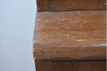 和製ヴィンテージ　モールガラス入り扉のレトロな収納棚　(R-089603)