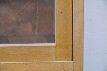 和製ヴィンテージ　昭和レトロ　収納力を備えた重ねガラス戸棚　(R-089606)