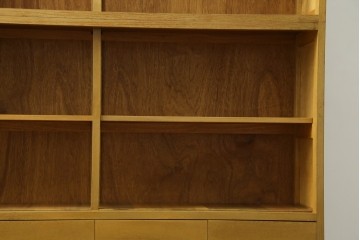 和製ヴィンテージ　昭和レトロ　収納力を備えた重ねガラス戸棚　(R-089606)